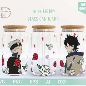 Personnage de dessin animé Svg 16 Oz peut déformer en verre libbey | Anime SVG | Jeu SVG | Emballage de verre à bière | Fichier de téléchargement numérique Svg Dxf pour Cricut