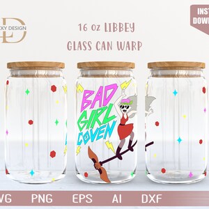 Personaggio dei cartoni animati in formato SVG 16 Oz Glass Can Warp libbey / Anime Svg /Gioco SVG / Involucro di bicchiere di birra / Svg Dxf File di download digitale per Cricut