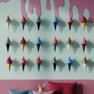 Set of  fake Ice Creams with wall Holder for Café Decoration