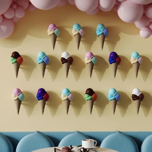 Set Gefälschte Gelato Wand Dekoration, Prop Eis Dekor mit Abstand Halter für die Wand.