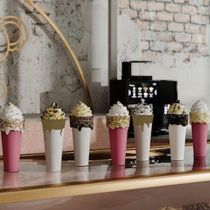 Milk Shakes Set Of 3 pcs, Giant Fake Milk Shake for Decoration