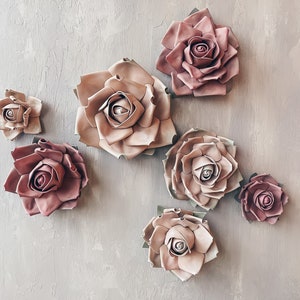 Set Of 7 Large Foam Rose Flowers Like Real, Handmade Flowers