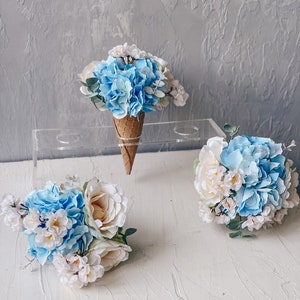 Neue Blumen Set von künstlichen Eiscreme, Eis mit Blumen Größe M, Fake Cone mit Blumen