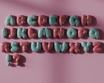 Donut Letters, Custom Name Sign, 5-inch Polymer Decor