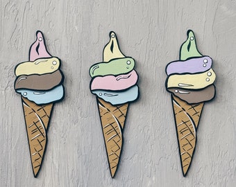 Set of Prop Plywood Ice Creams, cartoon style for wall decor