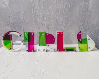 Custom Acrylic Letter, Modern Stained Glass Film Decor, 5 Inch