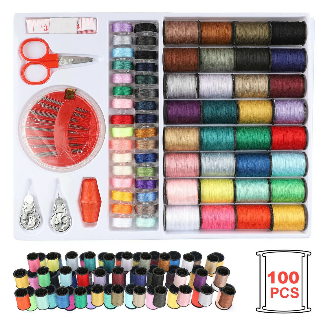 Sewing thread kit Assorted colorful polyester spools 100PCS Etsy