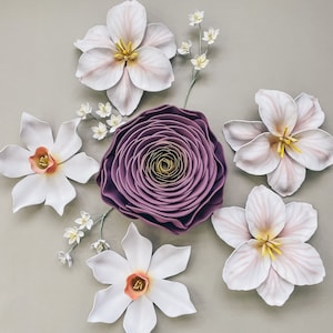 Frühlings-handgemachte Blumen, Schaumblumen-Set von 9 Stück