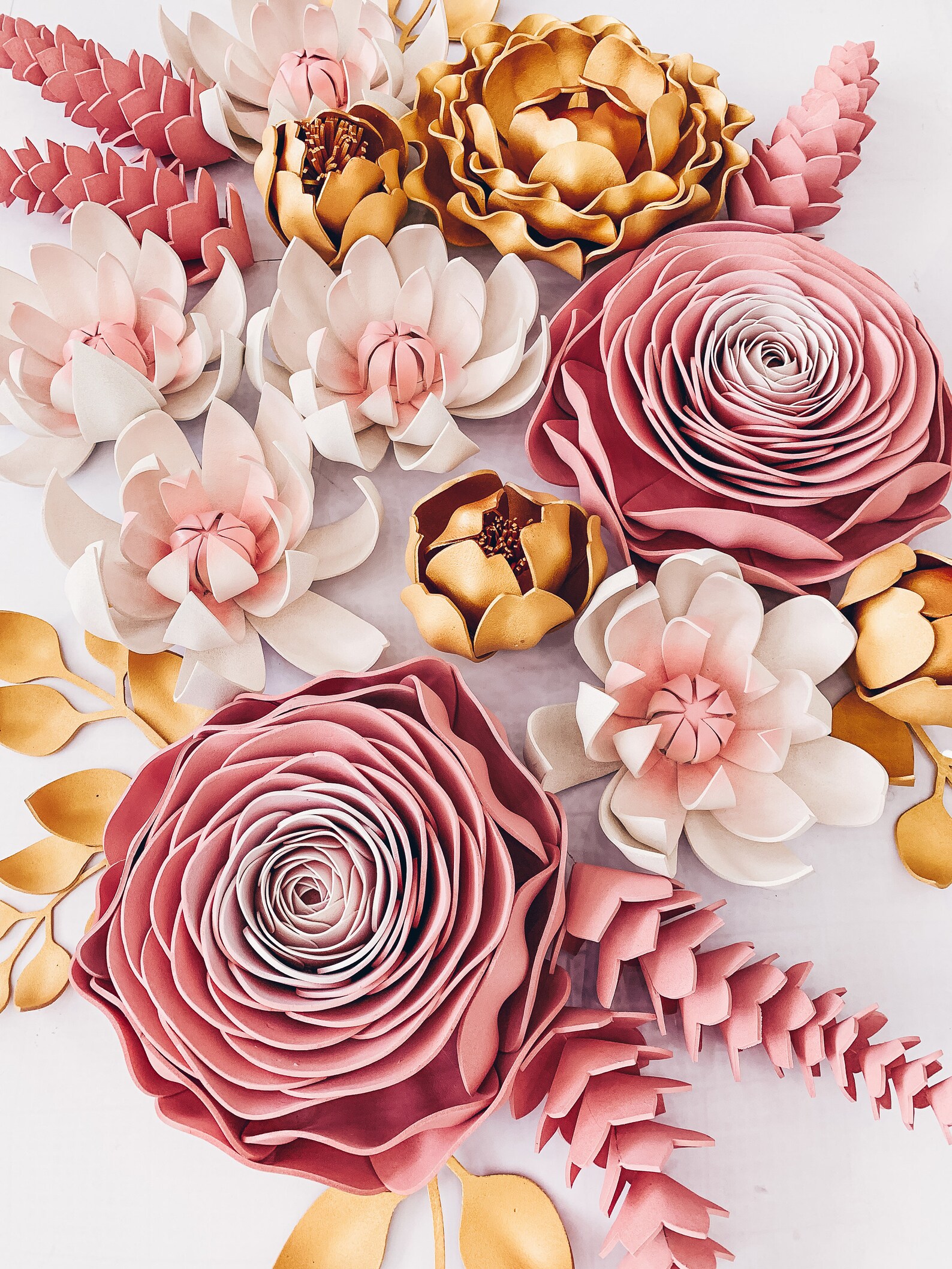 Set of 16 Foam Flowers and 6 Leaves Etsy