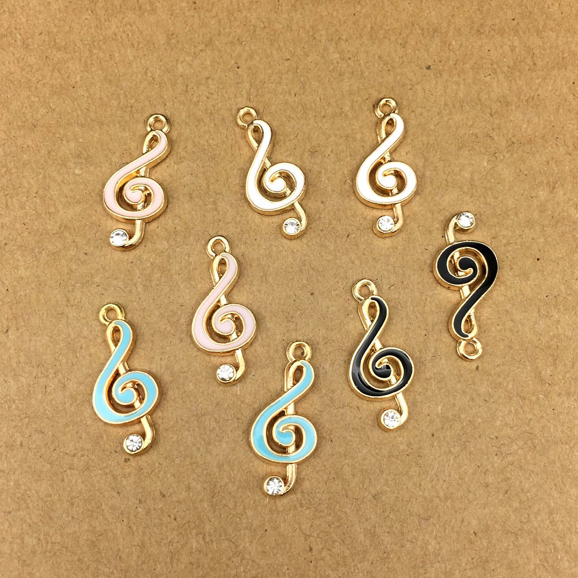 10pcs 10x22mm music note charms enamel charm for jewelry Etsy