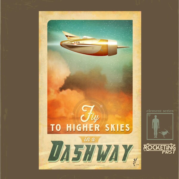 Original Artwork by Rob Taylor Titled, Element Series 7.0 "Dashway: Fly to Higher Skies" Rocketing Past