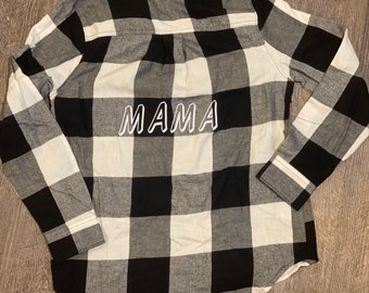 Black & White MAMA Flannel