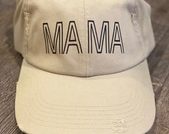 Distressed MAMA Baseball Hat