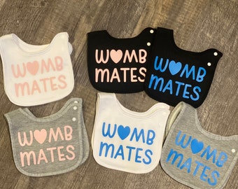 Womb Mates Matching Bibs for Twins