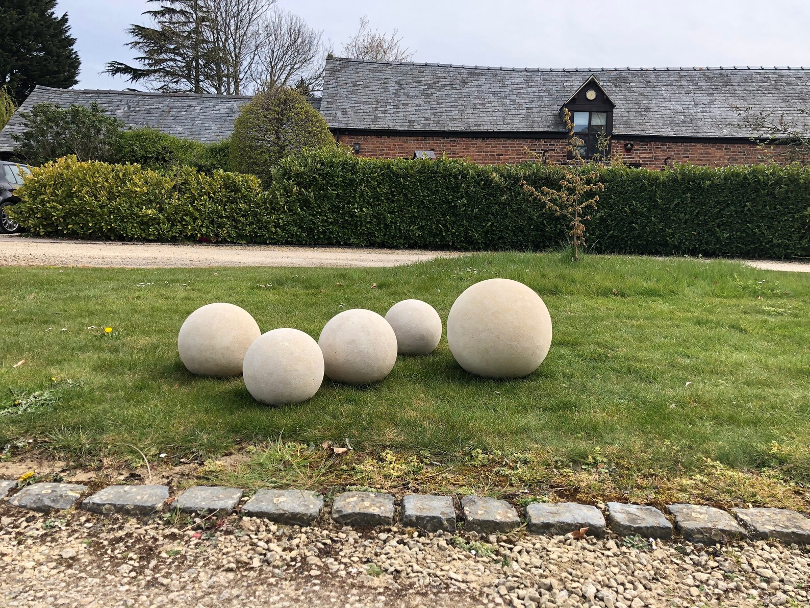 Stone Ball Hand Carved Natural Stone Sphere Garden Ornament Etsy UK
