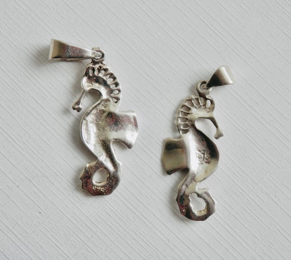 Seahorse Pendant, Mexican Silver, Vintage Mexican… - image 5