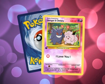 Custom Gengar & Clefairy I Love You Pokemon Card