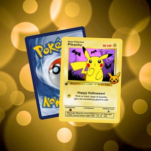Custom Halloween Gengar Pikachu Cards Trick or Trade Style Etsy
