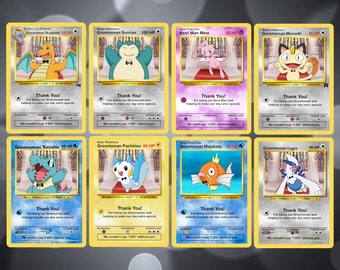 Custom Groomsman / Best Man Pokemon Card Snorlax Mew Meowth Dragonite Lugia Totodile Magikarp 3/4 (Other characters available)