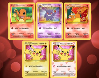 Custom Marry Me Proposal Pikachu /Gengar Pokemon Card