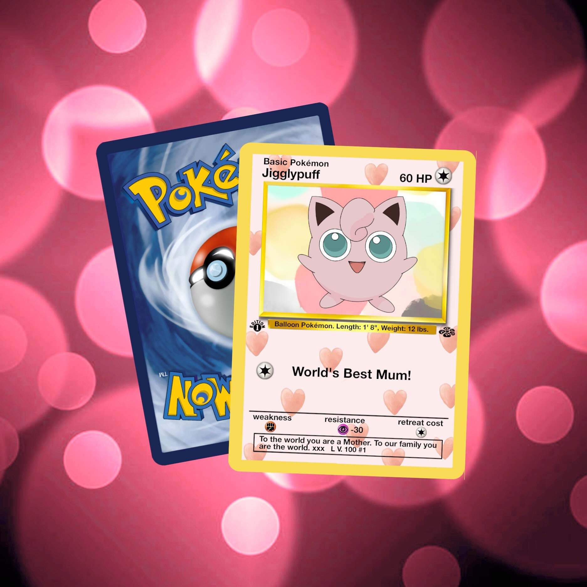 Worlds Best Mum Jigglypuff Card - Etsy