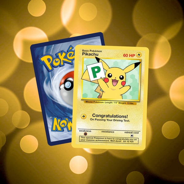 Congratulations On Passing Your Driving Test Pikachu Pokemon Card