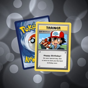 Custom Ash Trainer Birthday card.