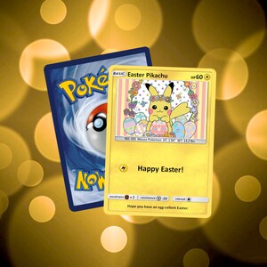 Carte personnalisée Joyeuses Pâques Pikachu
