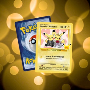 Custom Wedding Anniversary Pikachu Card