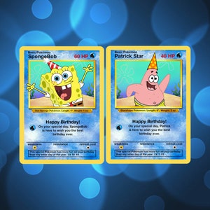 Custom Birthday SpongeBob SquarePants / Patric Star Card