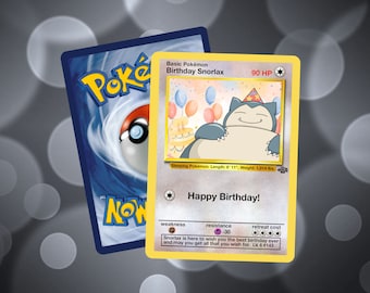 Custom Birthday Snorlax Pokemon Card 