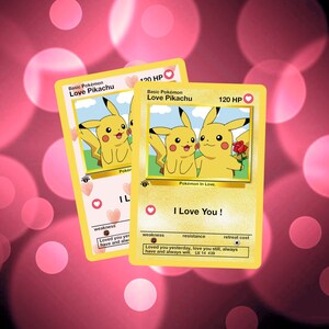 Carte personnalisée Pikachu amour.