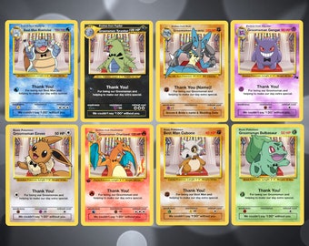 Garçon d'honneur personnalisé / carte Pokemon Blastoise tyranitar Evoli Dracaufeu Lucario Cubone Gengar Bulbizarre 1/4 (autres personnages disponibles)