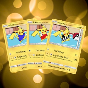 Carte Pokémon Football personnalisée Pikachu de votre équipe
