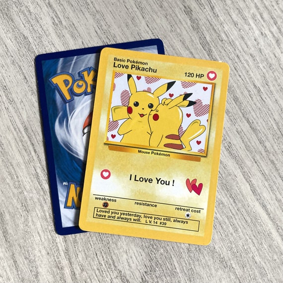 Custom Wedding Anniversary Pikachu Pokemon Card 