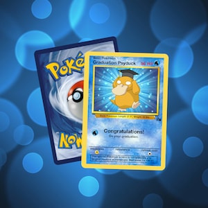 Carte Psyduck de remise des diplômes personnalisée