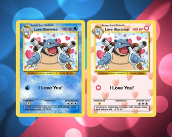 Custom Love Blastoise Pokemon Card