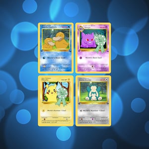Carte Best Dad Pikachu / Gengar / Snorlax Psyduck sur mesure.
