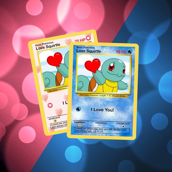 Custom Squirtle I Love You Pokemon Card