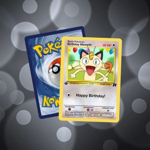 Custom Birthday Meowth Card
