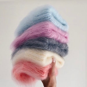 Mohair beanie multicolour hat COLOUR of CHOICE