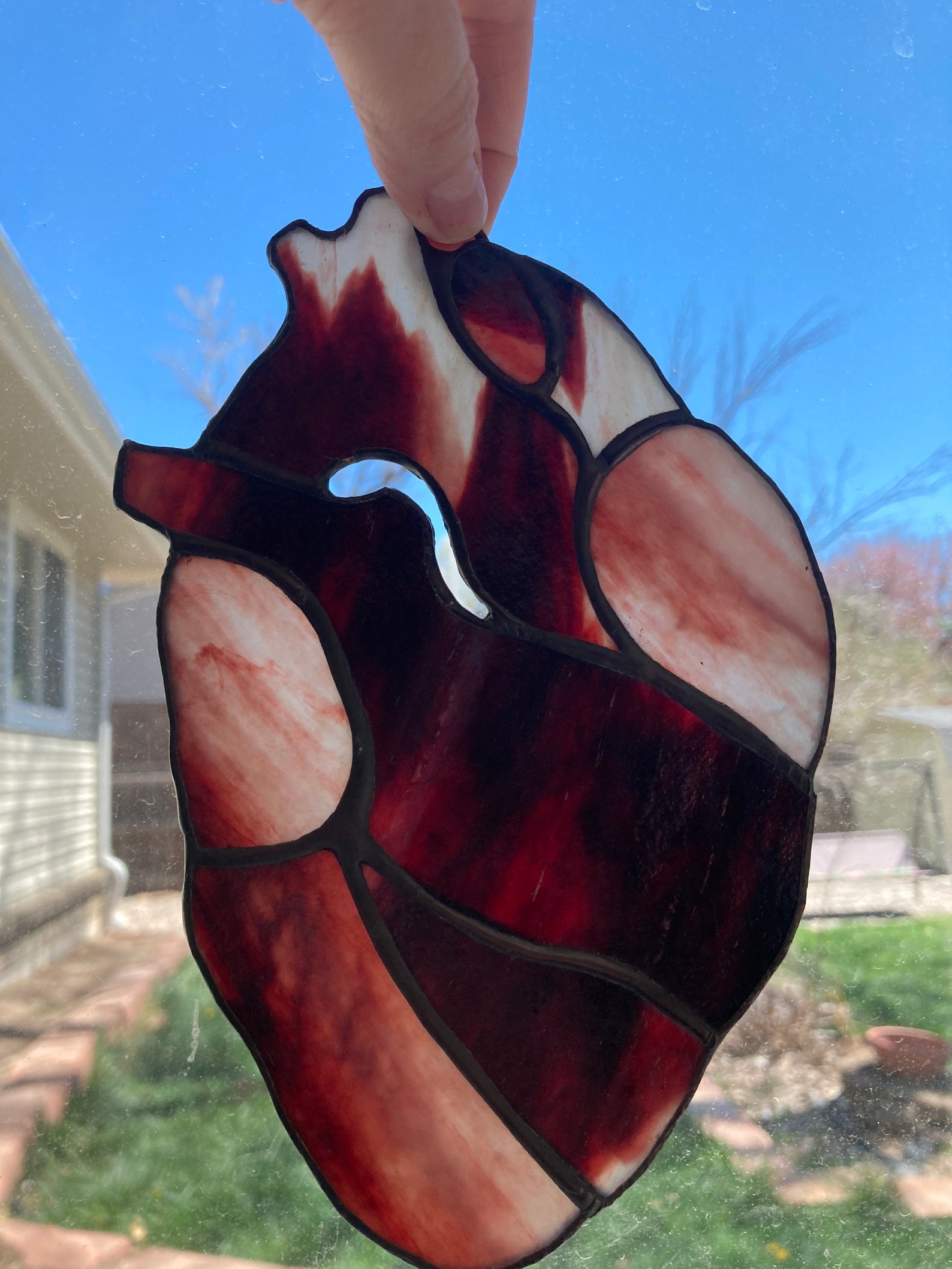 Stained glass Anatomical heart. | Etsy