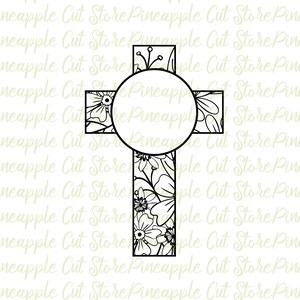 Easter Svg, Floral Easter Cross Monogram Svg, Cross Dxf Png, Easter Vector, Easter Cut File, Cutting File For Cricut, Digital Download