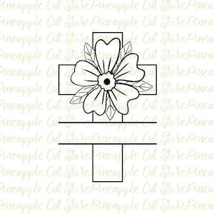 Easter Svg, Floral Easter Cross Monogram Svg, Cross Dxf Png, Easter Vector, Easter Cut File, Cutting File For Cricut, Digital Download