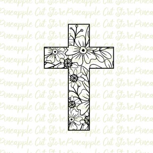 Ostern Svg, Floral Ostern Kreuz Svg, Ostern Kreuz Dxf Png, Ostern Vektor, Ostern geschnitten Datei, schneiden Datei für Cricut, digitaler Download