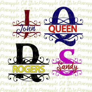 Split Monogram SVG, Monogram svg, split monogram alphabet svg, Letters svg, Digital Download for Cricut, Silhouette, 26 individual svg files