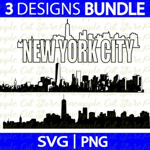 City Skyline SVG/PNG, New York svg, City silhouette vector file, City Cricut digital download, Architecture svg bundle, Skyscraper vector