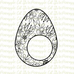 Easter Svg, Floral Easter egg Monogram Svg, Easter egg Dxf Png, Easter Vector, Easter Cut File, Cutting File For Cricut, Digital Download