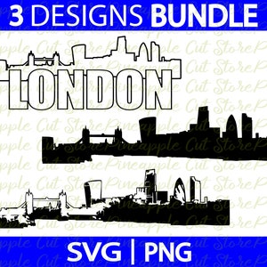 City Skyline SVG/PNG, London svg, City silhouette vector file, City Cricut digital download, Architecture svg bundle, Skyscraper vector