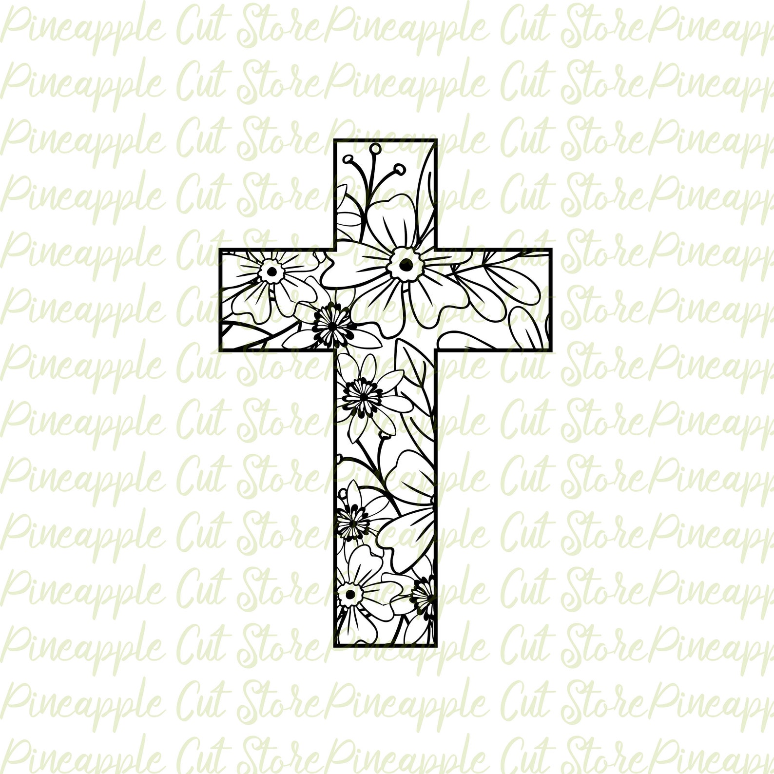 Easter Svg Floral Easter Cross Svg Easter Cross Dxf Png - Etsy